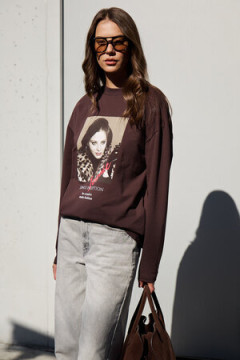 Лонгслив оверсайз с принтом