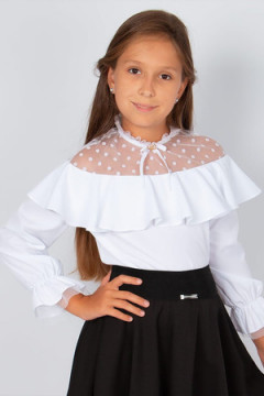 Блузка школьная нарядная белая 0202