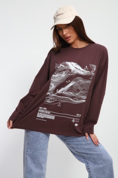 Лонгслив унисекс с принтом Карта ЛГ-01