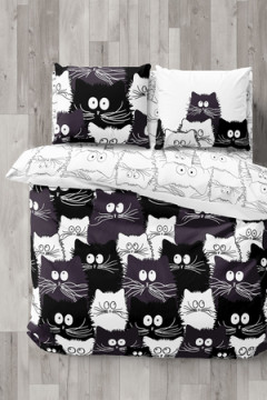 КПБ PAVLine Коты Компания вид 1 бязь 1, 5 спл