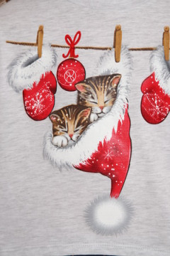 Пижама с шортами ПД-019-073 Кот Новый год