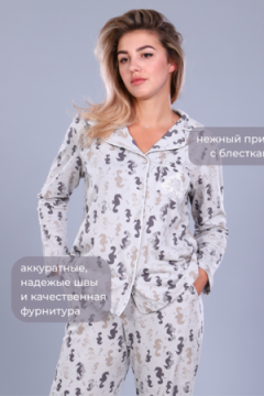 Пижама с брюками и рубашкой ТК-252. сер