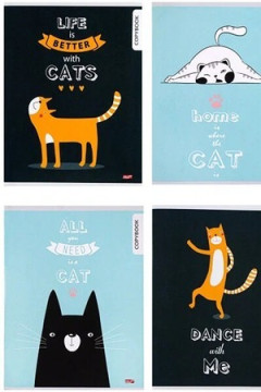 Тетрадь КЛЕТКА 96л. ПОТЕШНЫЕ КОТИКИ (96-7909)