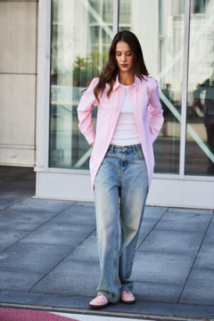 Рубашка оверсайз в полоску хлопковая