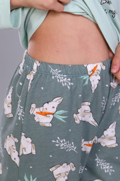 Пижама с брюками ПД-15-048 Зайцы-морковки