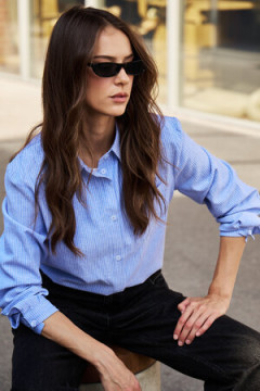 Рубашка оверсайз в полоску хлопковая