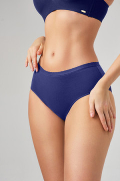 Трусы OIRO 0117 женские хлопковые изумруд/синий/бордовый 44-60 3 шт