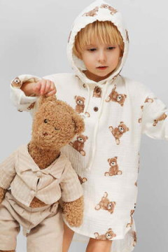 Детская туника муслиновая с капюшоном SP2301