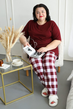 Пижама с брюками больших размеров Мишка