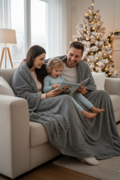 Плед  Велсофт , плотность 220 г/м2, Pehmea Satu серый