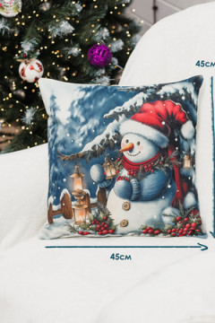 Наволочка декоративная новогодняя 2 шт рогожка
