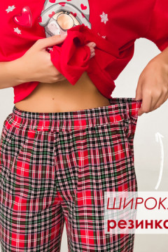 Пижама с брюками гномы красный