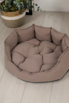 Лежанка для кошек и собак 50×60 с бортиками LDZR, рогожка, оксфорд, износостойкая, Bio-Line