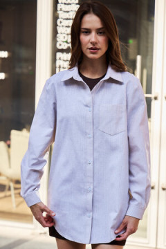 Рубашка оверсайз в полоску хлопковая