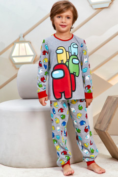Пижама с брюками Juno AW21BJ631 Sleepwear Boys серый меланж амонг