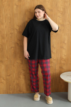 Пижама женская со штанами больших размеров (П-111б-однотонная)