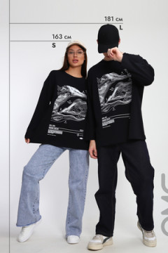 Лонгслив унисекс с принтом Карта ЛГ-01