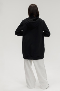 Толстовка на молнии теплая удлиненная