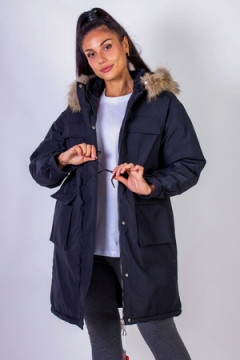 Куртка удлиненная с капюшоном натуральный мех арт. 619