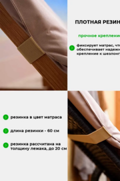 Матрас для шезлонга, лежака 60х190 сегментный SZO, Oxford 600D, поролон, пенополиуретан, непромокаемый Bio-Line