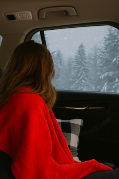 Плед Флисовый красный 100% полиэстер, плотность 130 г/м2