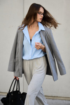 Рубашка оверсайз в полоску хлопковая