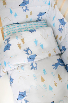 Бортик в кроватку + КПБ В лесу арт. БРК-КПБ/в лесу