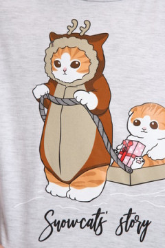 Пижама с шортами ПД-019-073 Кот Новый год