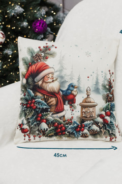 Наволочка декоративная новогодняя 2 шт рогожка