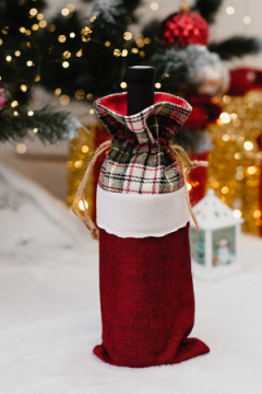 Украшение на бутылку набор Дед мороз и Мишка 2 шт