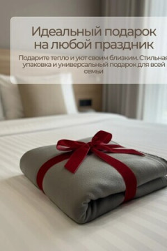 Плед Флисовый серый 100% полиэстер, плотность 160 г/м2