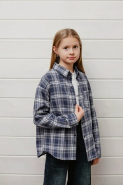 Детская рубашка подростковая синяя