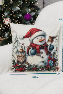 Наволочка декоративная новогодняя 2 шт рогожка