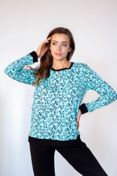 Костюм с брюками Сердца ментол