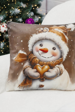 Наволочка декоративная новогодняя 2 шт 3D эффект велюр
