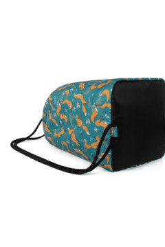 Мешок для обуви объемный Лисы, зеленый фон