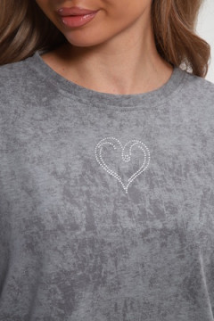 Платье туника варенка с принтом Сердце ТП-02