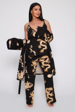 Пеньюар тройка Драконы 929