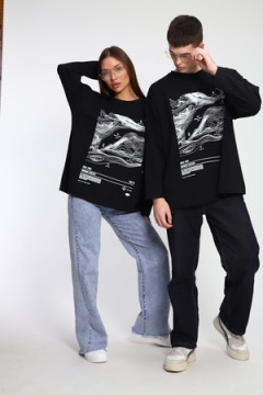 Лонгслив унисекс с принтом Карта ЛГ-01