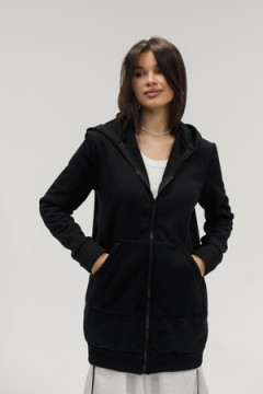 Толстовка на молнии теплая удлиненная