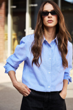 Рубашка оверсайз в полоску хлопковая