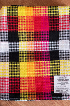 Набор полотенец вафельн."Шотландка" 40*75 см (5шт)