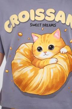 Пижама с шортами Круассаны арт. ПД-019-088