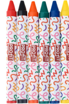 Набор восковых мелков Джамбо для дет.твор АФРИКАНСКОЕ САФАРИ (ШМ-4525),6цв в к/к с под