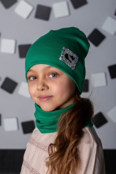 Комплект шапка и шарф FLT Стразы