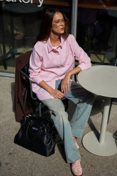 Рубашка оверсайз в полоску хлопковая