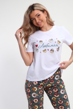 Пижама с брюками Любимая Пончики