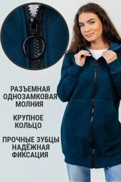 Кардиган женский на молнии теплый с капюшоном