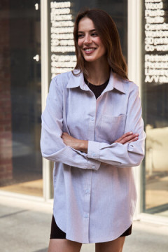 Рубашка оверсайз в полоску хлопковая