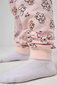 Пижама с брюками Кулирка с рибаной длинный рукав